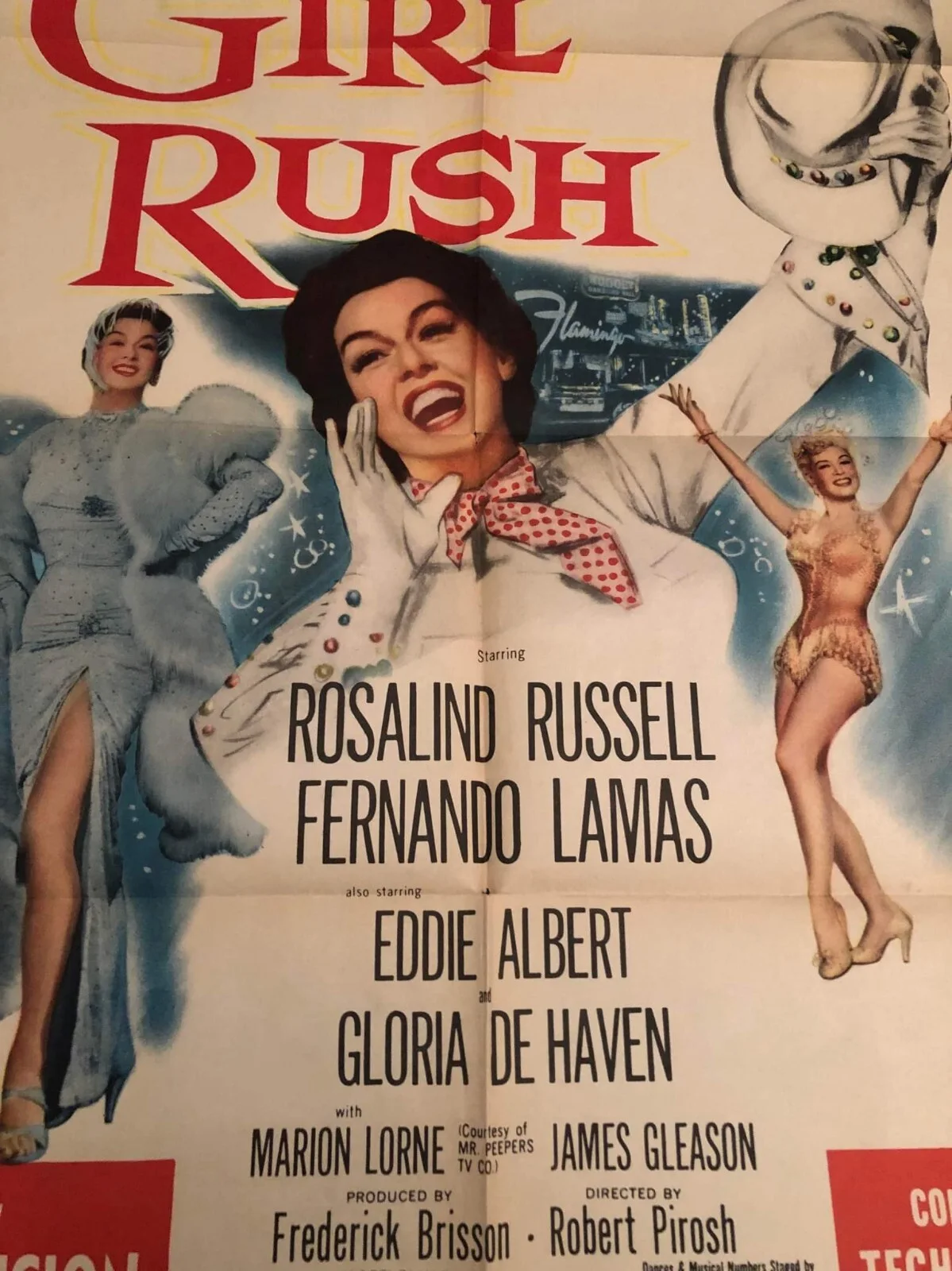 A superb Rare vintage 1955 Film Poster/ ROSALIND RUSSELL/THE GIRL RUSH, изображение 2