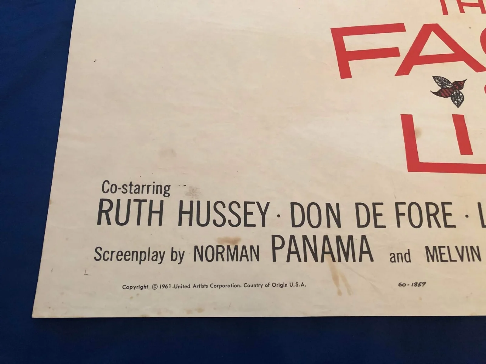 Rare LUCILLE BALL/BOB HOPE original Film Poster/The Facts of Life, изображение 3
