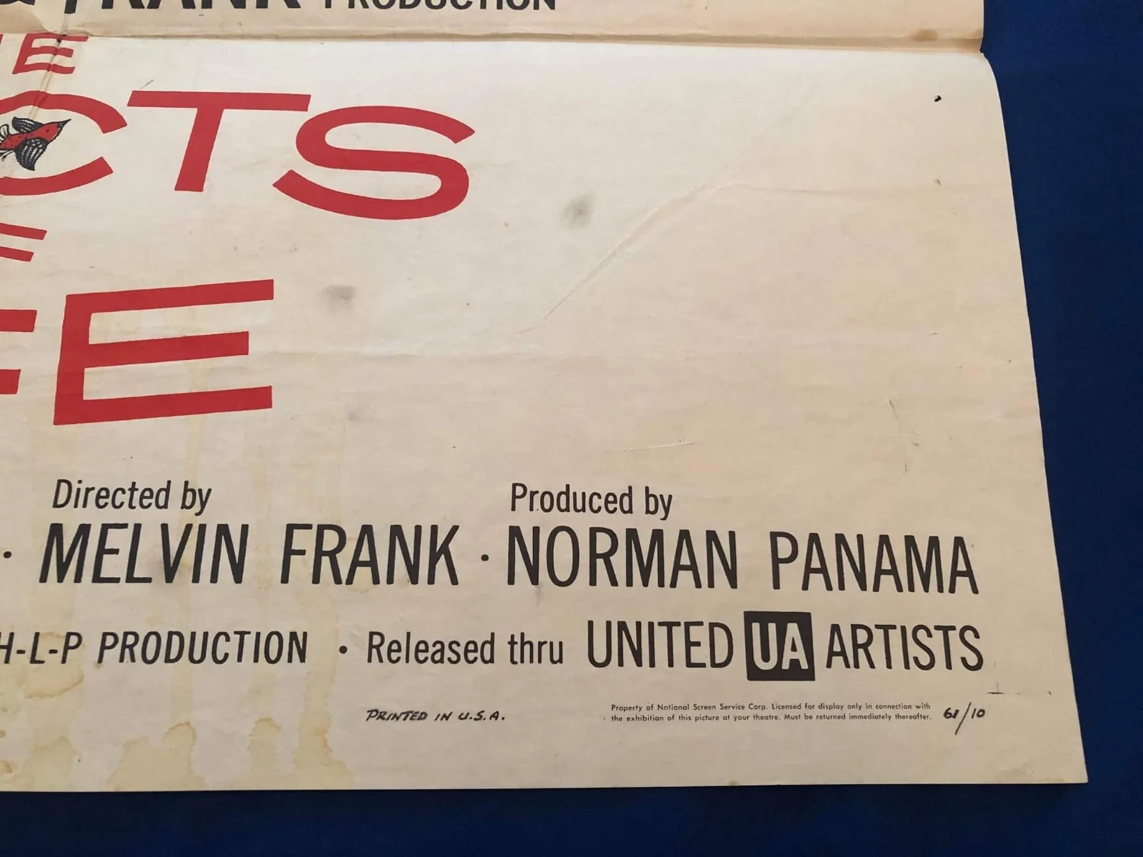 Rare LUCILLE BALL/BOB HOPE original Film Poster/The Facts of Life, изображение 4