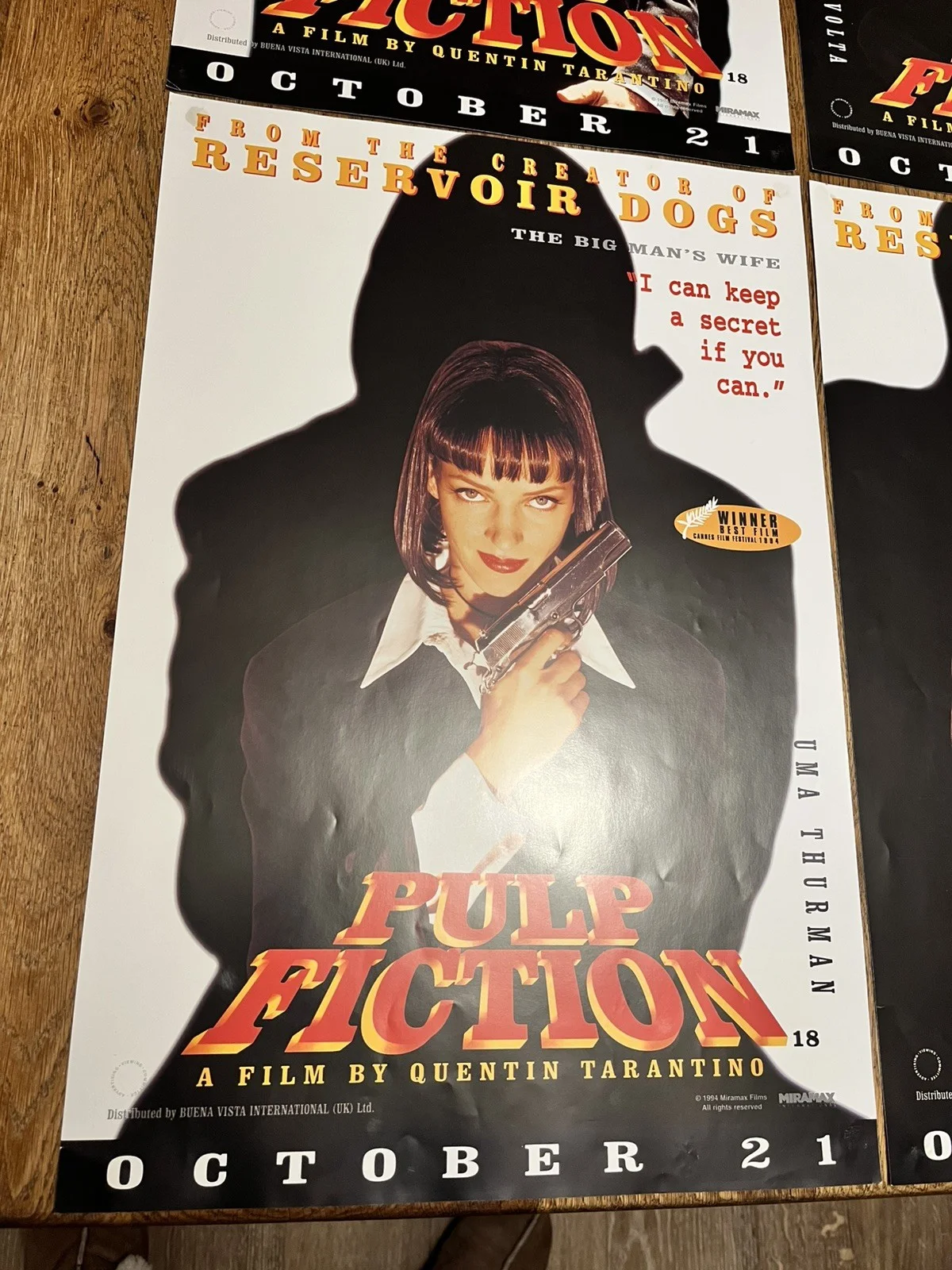 Pulp Fiction Complete Set of 4 Original 1994 UK Miramax Promotional Film Posters, изображение 2