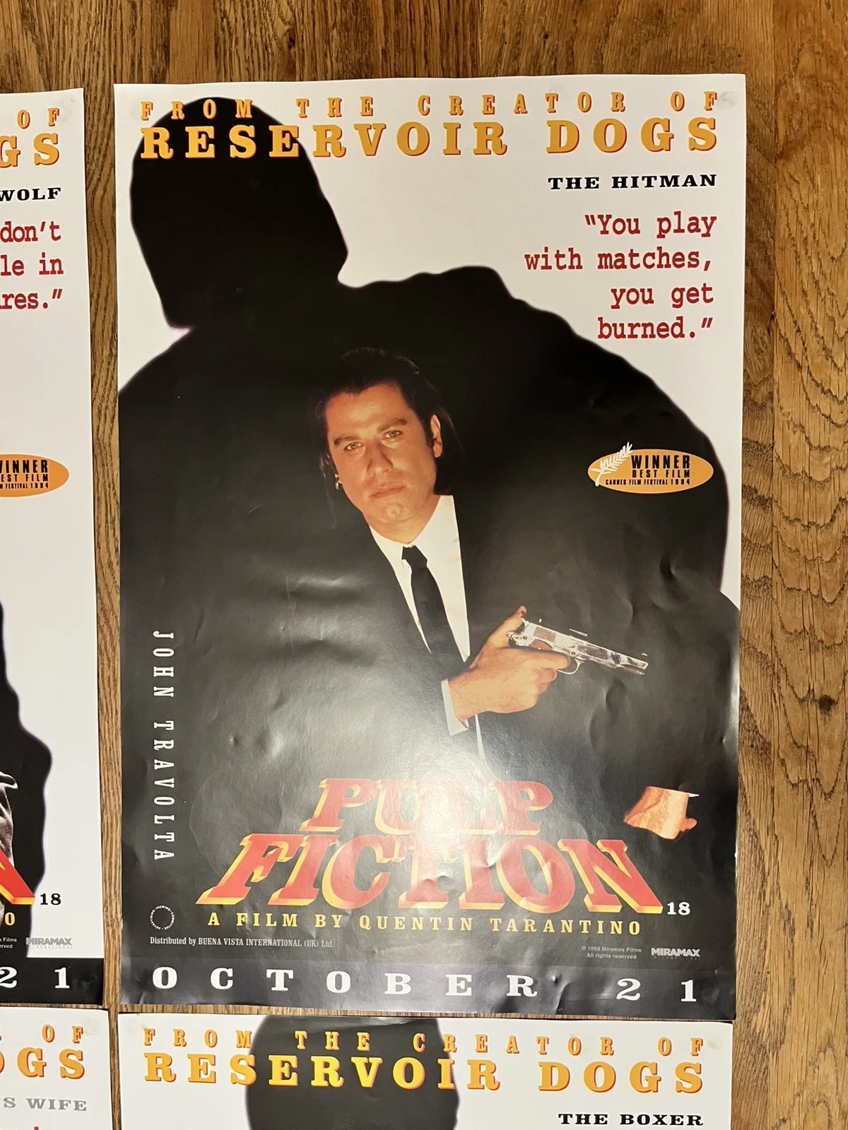 Pulp Fiction Complete Set of 4 Original 1994 UK Miramax Promotional Film Posters, изображение 3