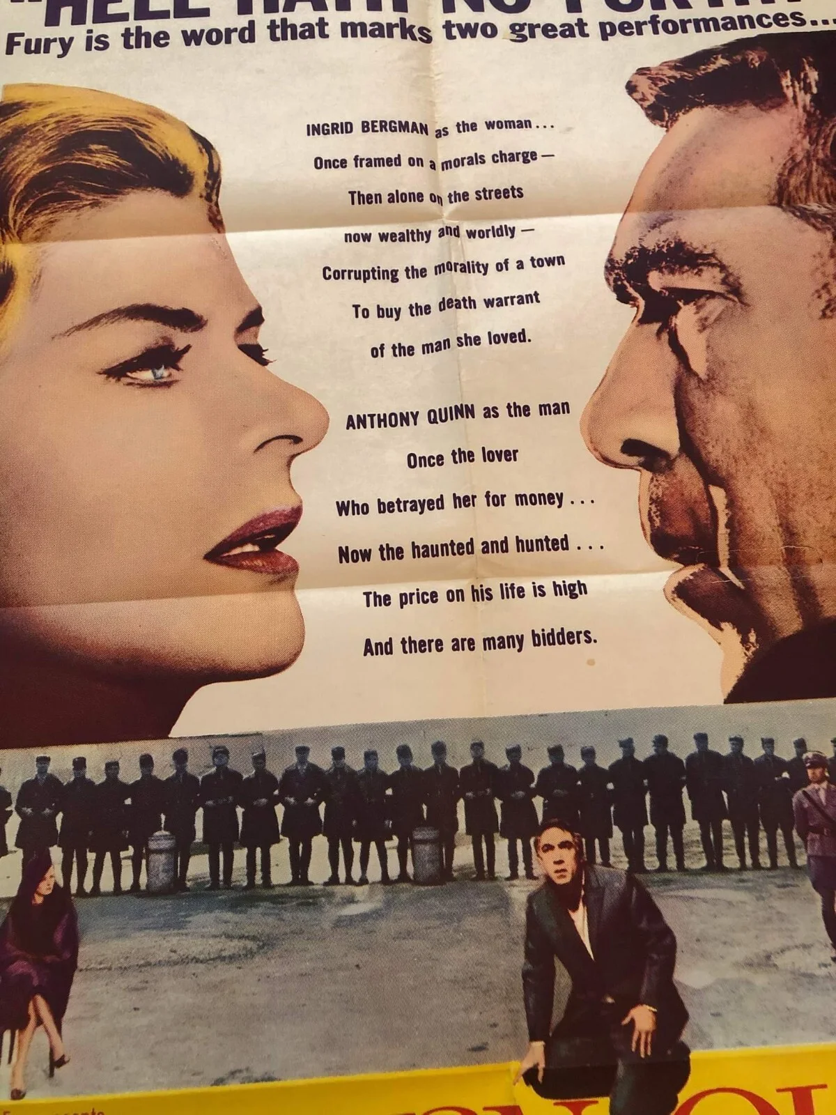Ingrid Bergman/ Anthony Quinn/rare movie poster/THE VISIT/ 20th century fox 1964, изображение 2