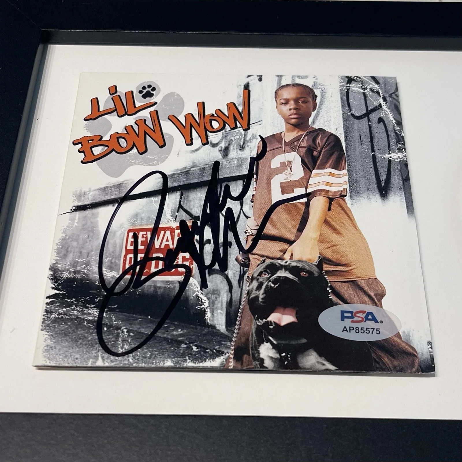 LIL BOW WOW RAPPER SIGNED BEWARE OF DOG CD ALBUM AUTOGRAPH FRAMED PSA COA, изображение 2