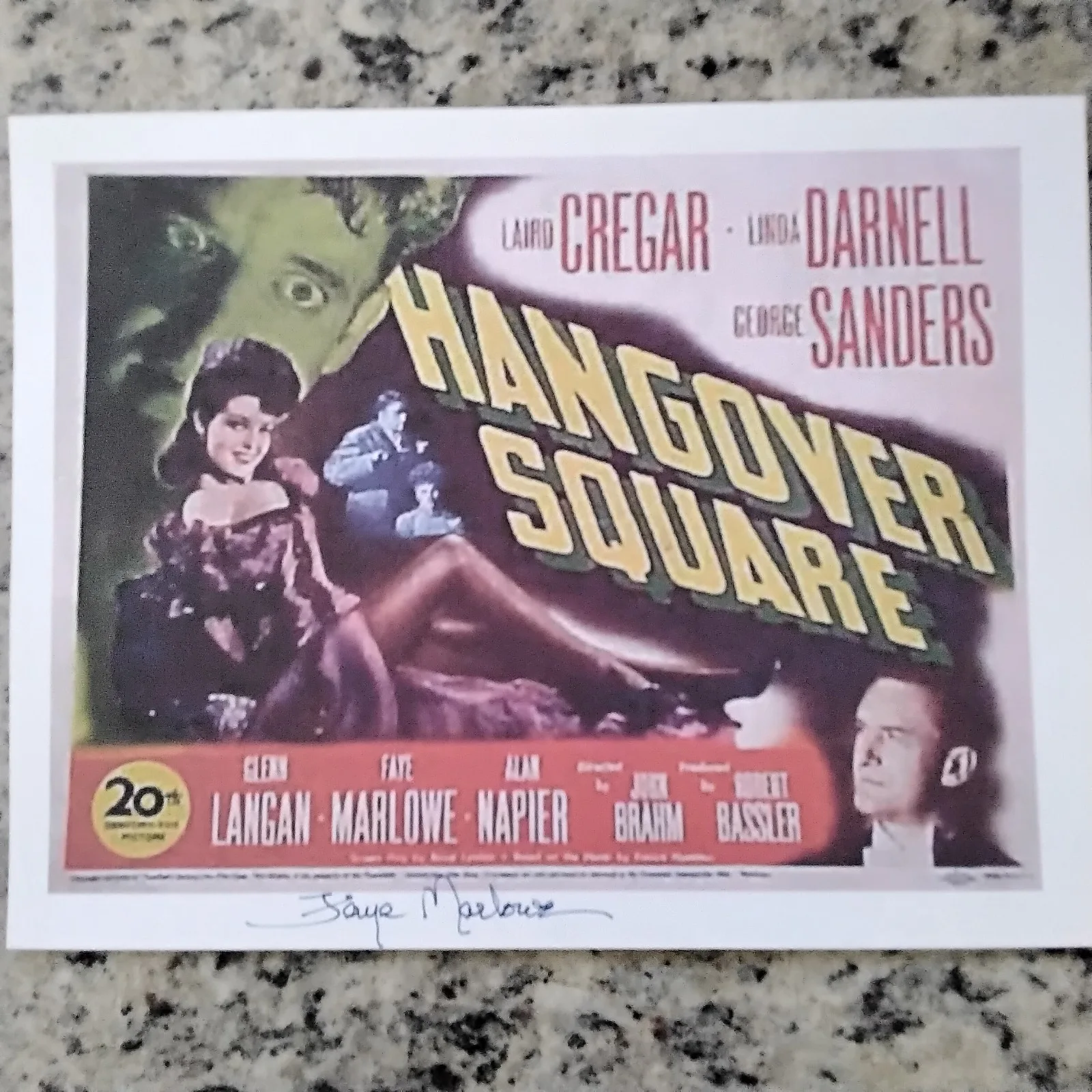 Faye Marlowe SIGNED Photo 40s Movie Actress Hangover Square Junior Miss Spider, image 3