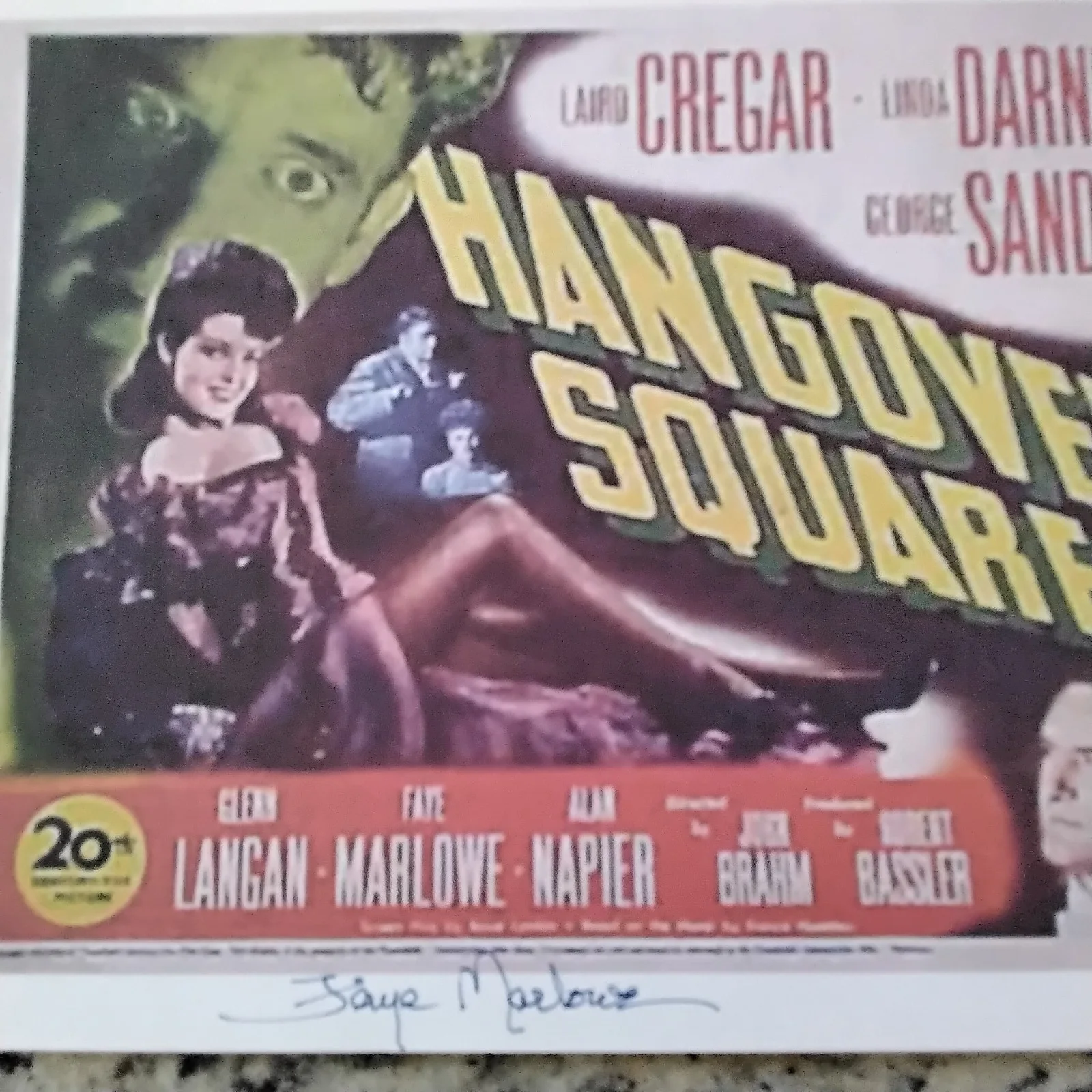 Faye Marlowe SIGNED Photo 40s Movie Actress Hangover Square Junior Miss Spider, image 4