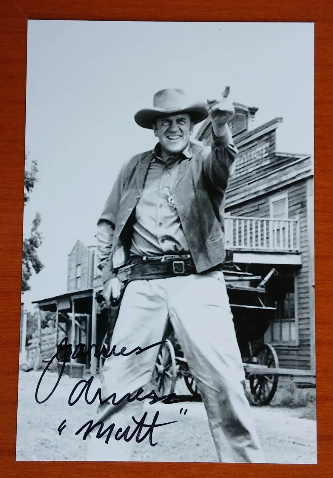 James Arness — James Arness, Matt, Gunsmoke, Signed Autographed 6x4 inch Photo, image 3