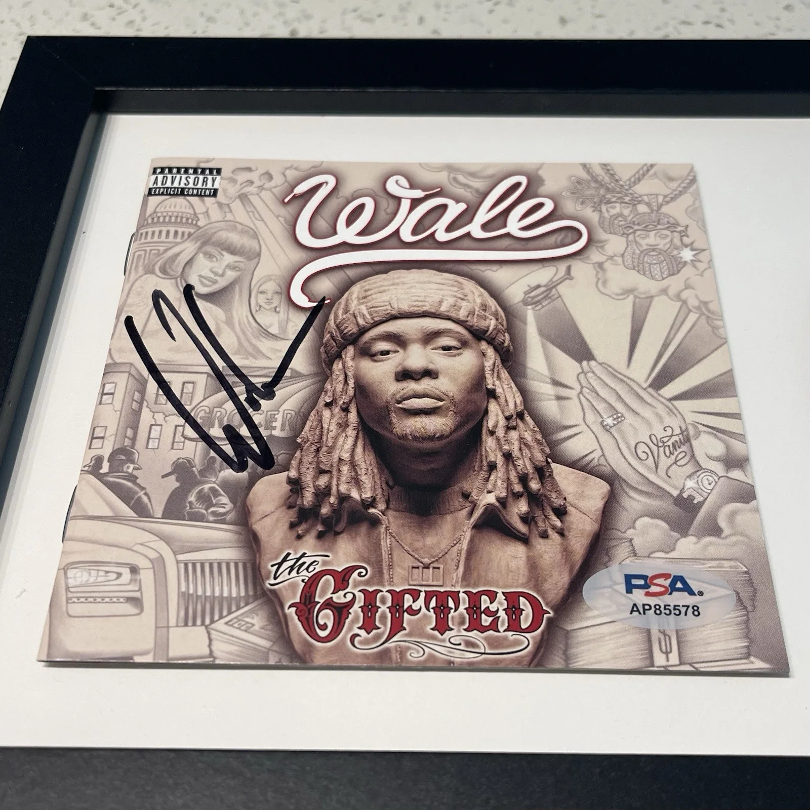 WALE RAPPER SIGNED THE GIFTED CD ALBUM AUTOGRAPH FRAMED PSA COA, изображение 2