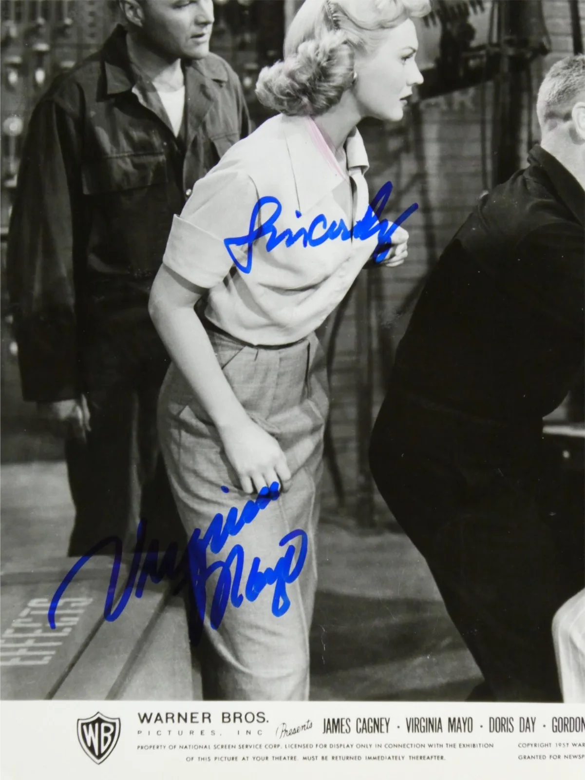Virginia Mayo — Virginia Mayo Signed B&W 8x10 Promo Photo The West Point Story Autographed, изображение 2