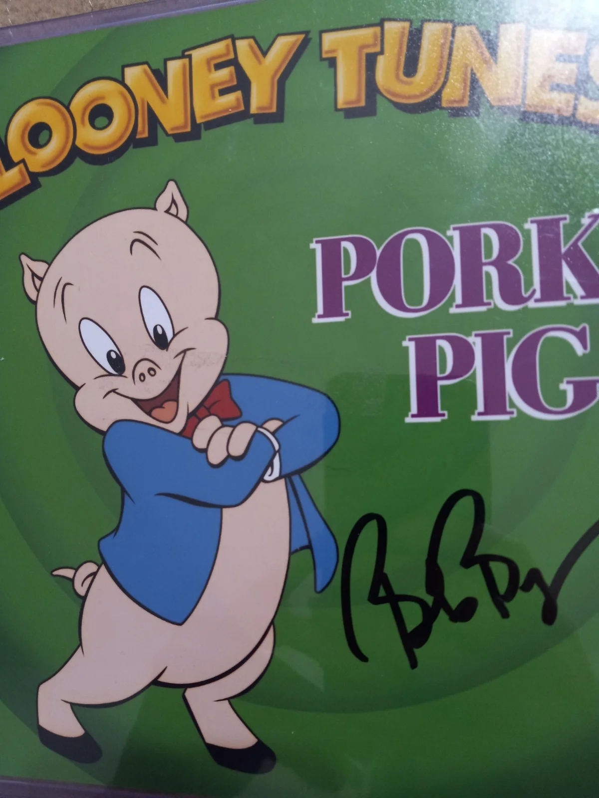 Bob Bergen — Porky Pig Bob Bergen Hand Signed 8x10 Photo JSA COA Looney Tunes WarnerPorky Pig, изображение 2