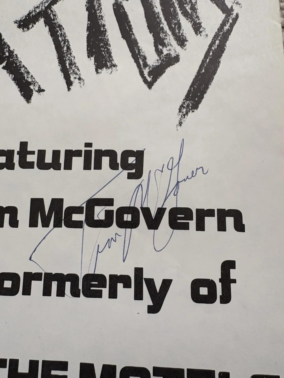 Tim McGovern Of The Motels Signed Concert Poster Burning Sensations, изображение 2