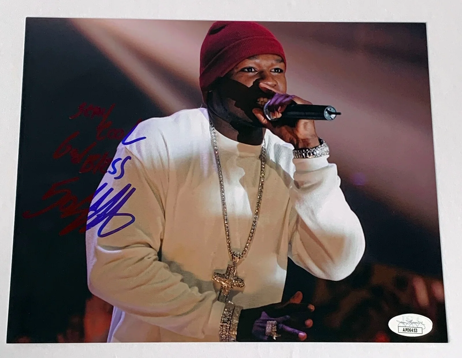 50 CENT — 50 CENT signed Autographed 8x10 Photo CURTIS JACKSON Rare Inscription JSA COA, image 4