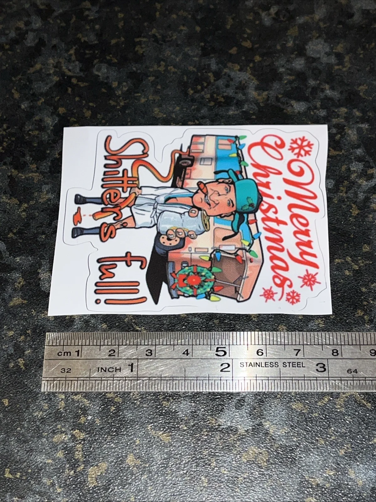 National Lampoons Christmas Vacation Sticker "Shitters Full"Eddie 3in X 2.5in, image 4