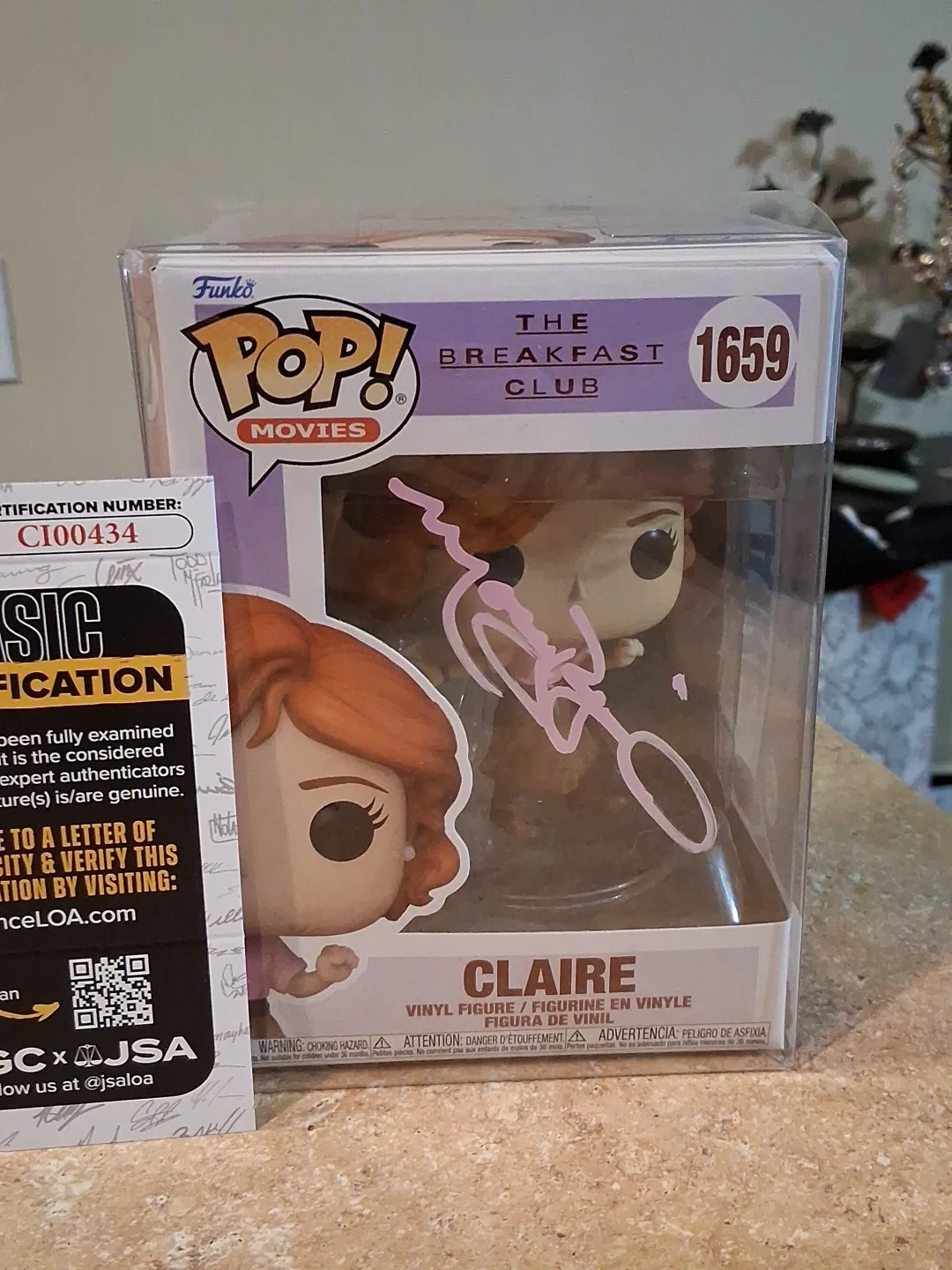 Molly Ringwald — Molly Ringwald The Breakfast Club Movie signed Claire Funko Pop JSA CI00434, изображение 2