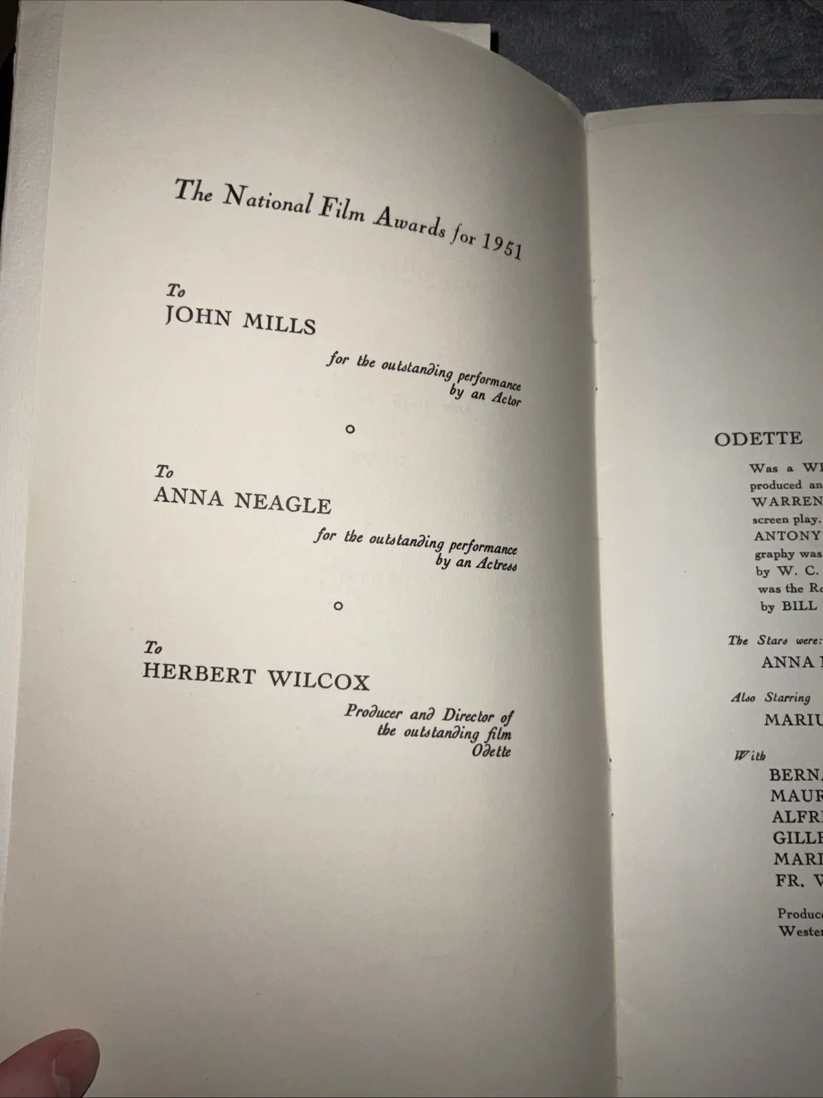 National Film Award Presentation 1951 Programme Dorchester Hotel London, image 4