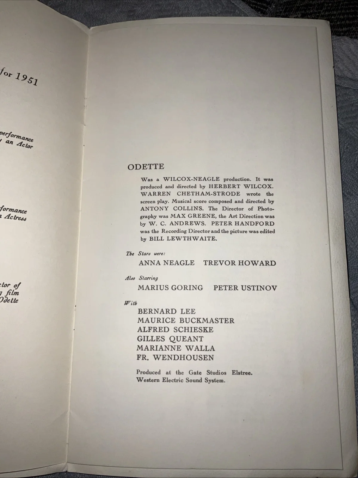 National Film Award Presentation 1951 Programme Dorchester Hotel London, image 5
