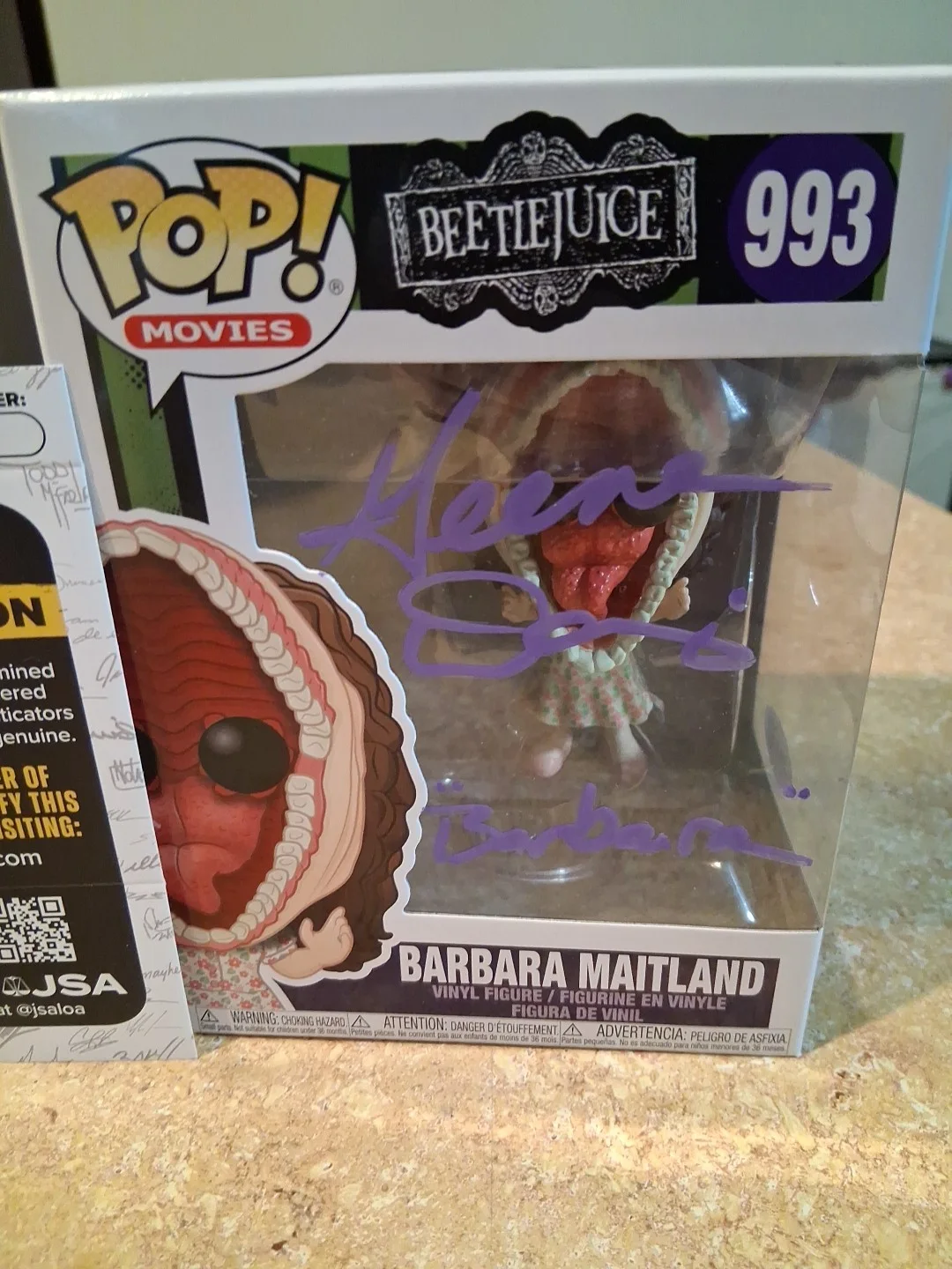 Geena Davis — Geena Davis Beetlejuice Movie signed Barbara Maitland Funko Pop JSA CI00437, изображение 2