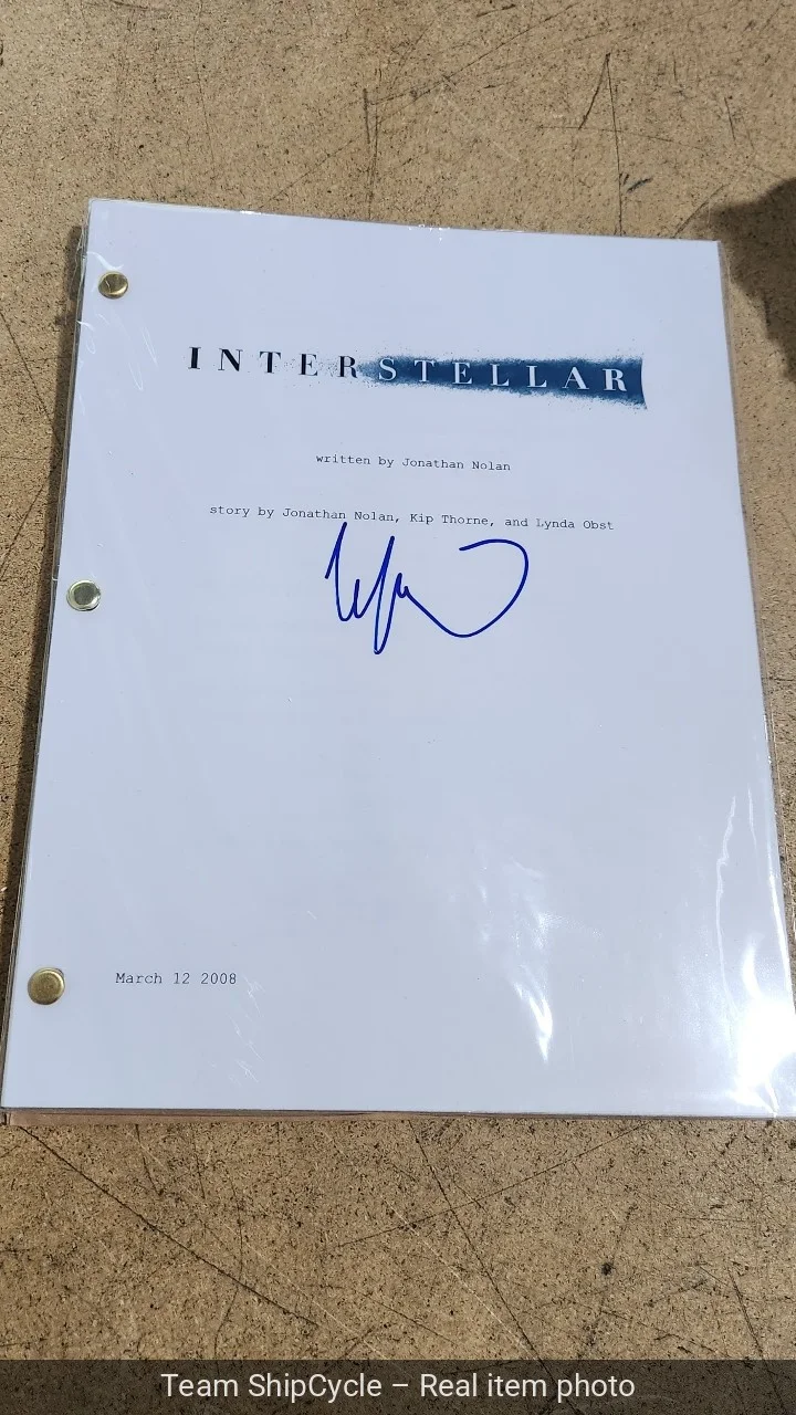 Hoyte van Hoytema — Hoyte van Hoytema Signed Autograph Interstellar Full Movie Script Screen G1N, image 3