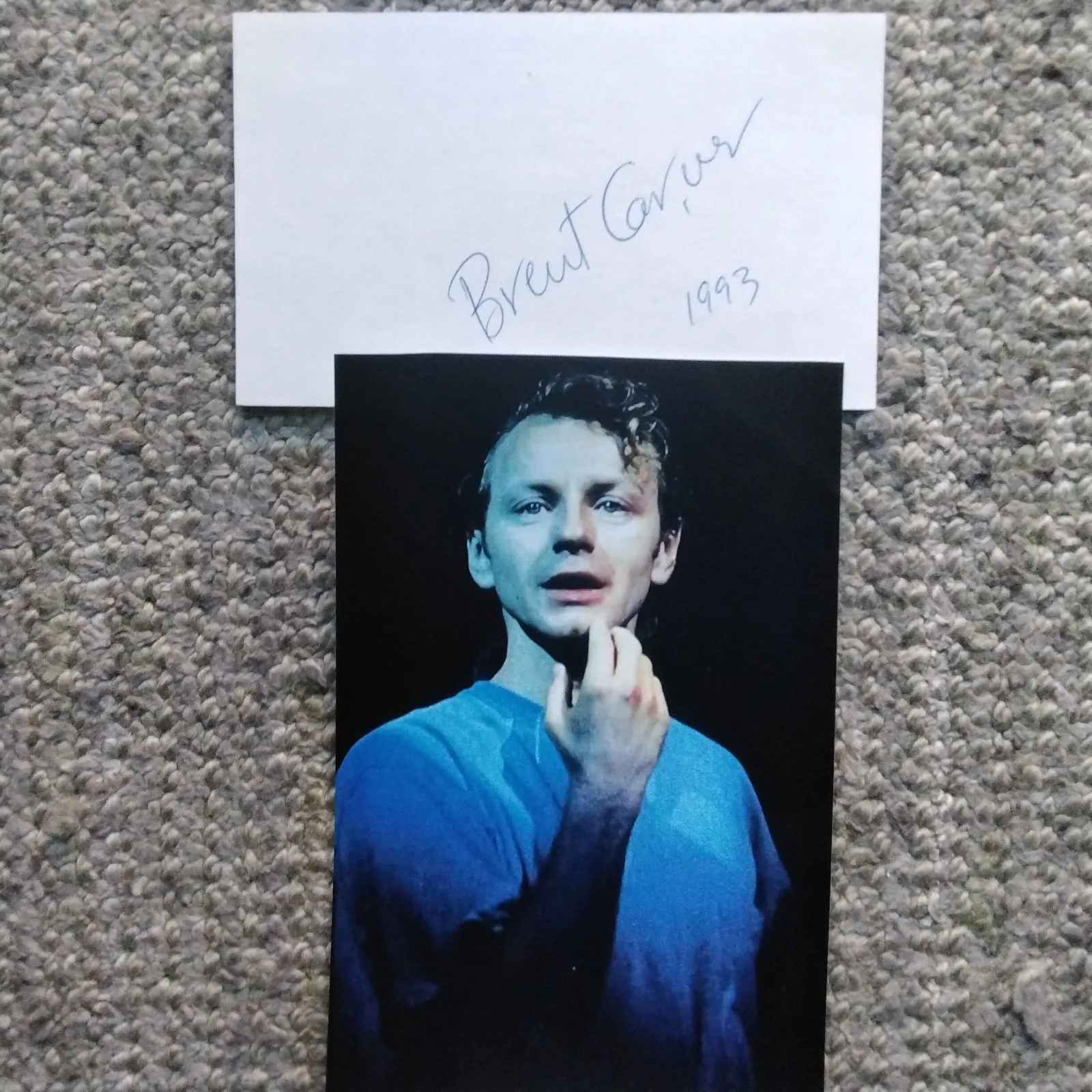 Brent Carver SIGNED Card Photo Movie Stage Actor Kiss Spider Woman Lord of Rings, изображение 2