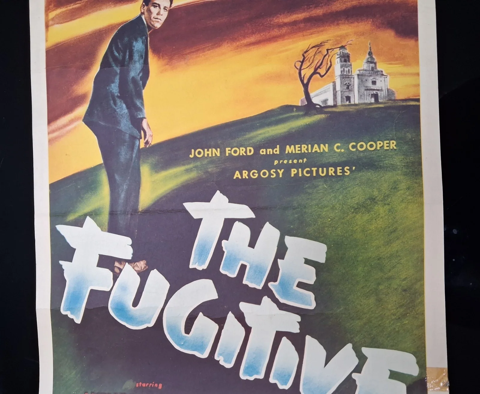 An Original Vintage 'THE FUGITIVE' 1947 Folded US Insert Movie Poster, image 5