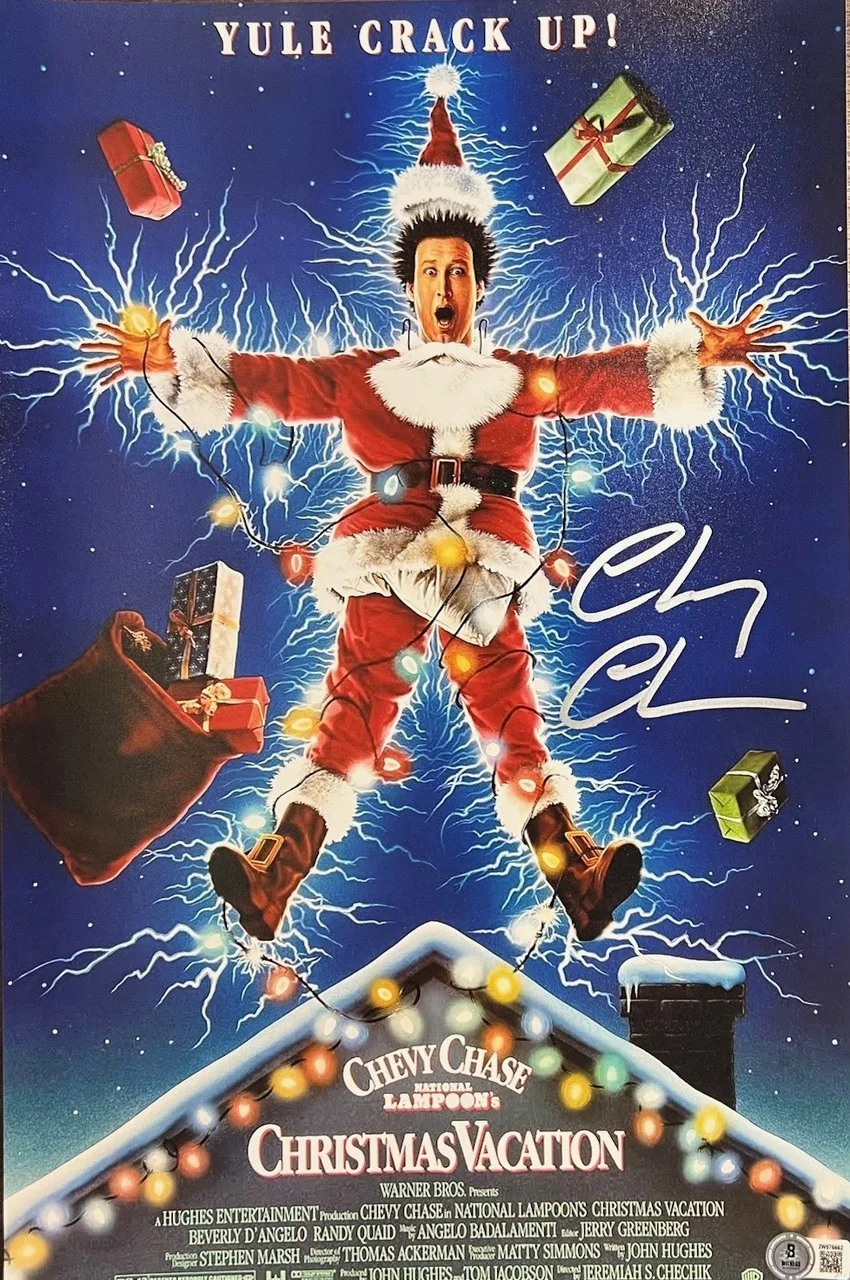 Chevy Chase — Chevy Chase (Clark Griswold) Autographed 11x17 Christmas Vacation Poster