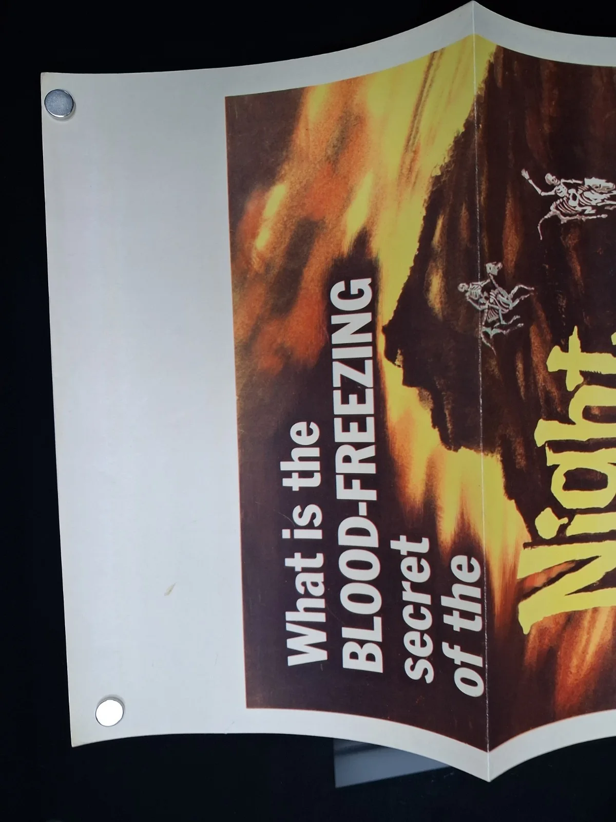 An Original Vintage 1962 NIGHT CREATURES/ CAPT CLEGG Folded Insert Movie Poster, image 5