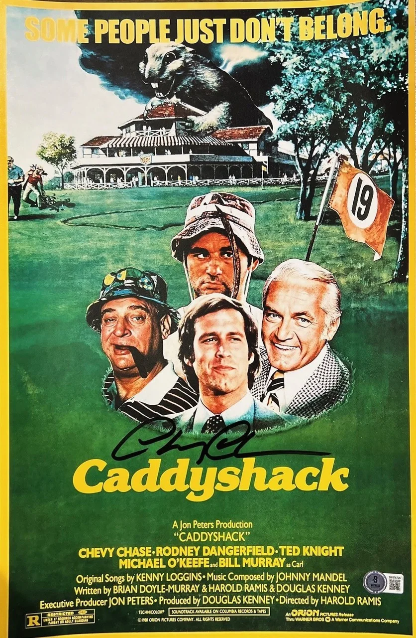 Chevy Chase — Chevy Chase (Ty Webb) Autographed 11x17 CaddyShack Poster