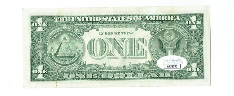 Robert Wagner & Jill St. John JSA Vintage Signed 2006 Uncirculated $1 Bill Auto, image 2
