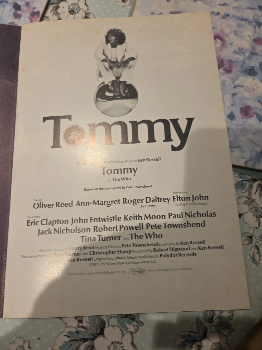 TOMMY the Film Souvenir Brochure Starring The Who And Elton John Oliver Reed, изображение 2