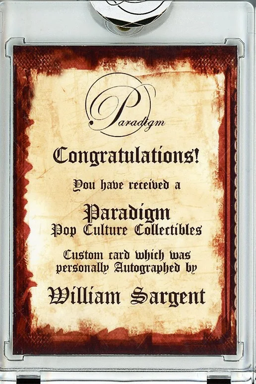 William Sargent — -THE TWILIGHT ZONE- WILLIAM SARGENT Signed/Autograph/Auto Certified TV Card, изображение 2