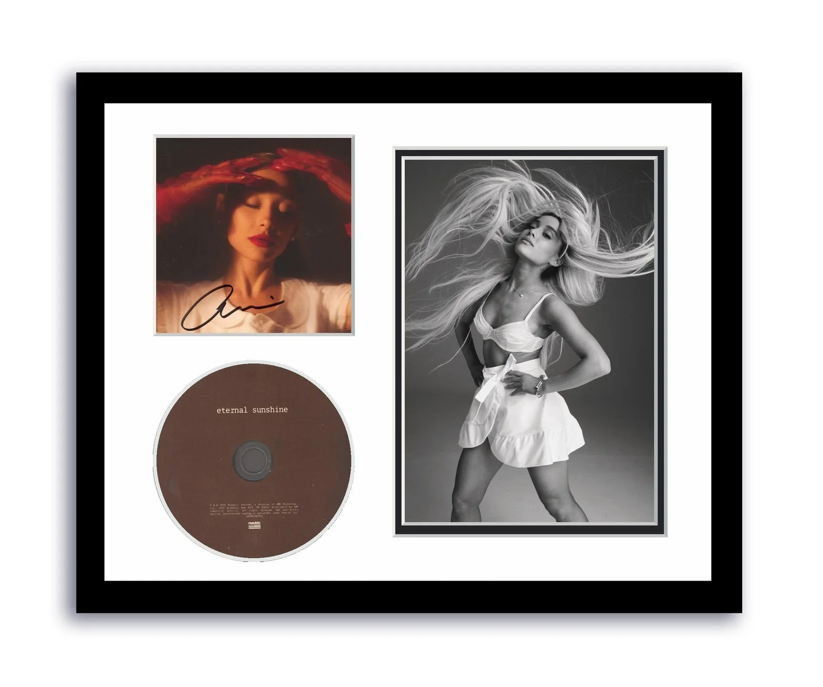Ariana Grande — Ariana Grande Autographed 11x14 Framed CD Photo Eternal Sunshine Wicked ACOA