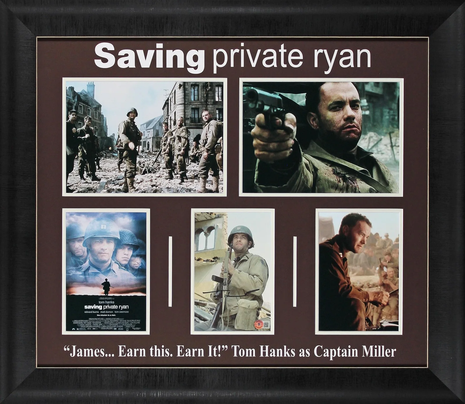 Tom Hanks — Tom Hanks Saving Private Ryan Authentic Signed Framed Display Autographed BAS, image 4