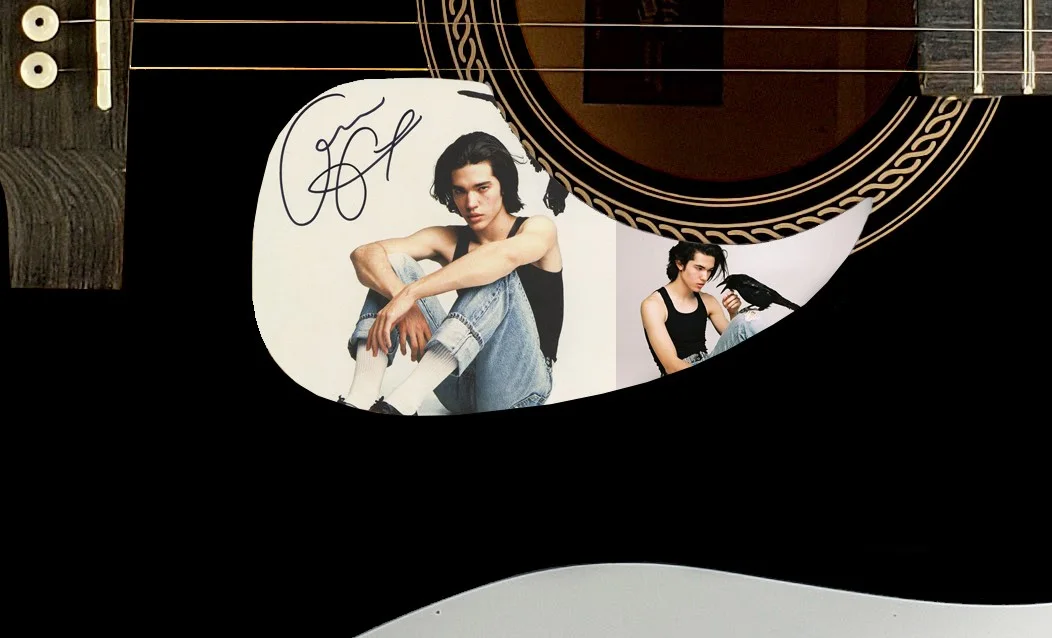 Conan Gray — Conan Gray Autographed Signed Acoustic Black Guitar Kid Krow ACOA, image 2