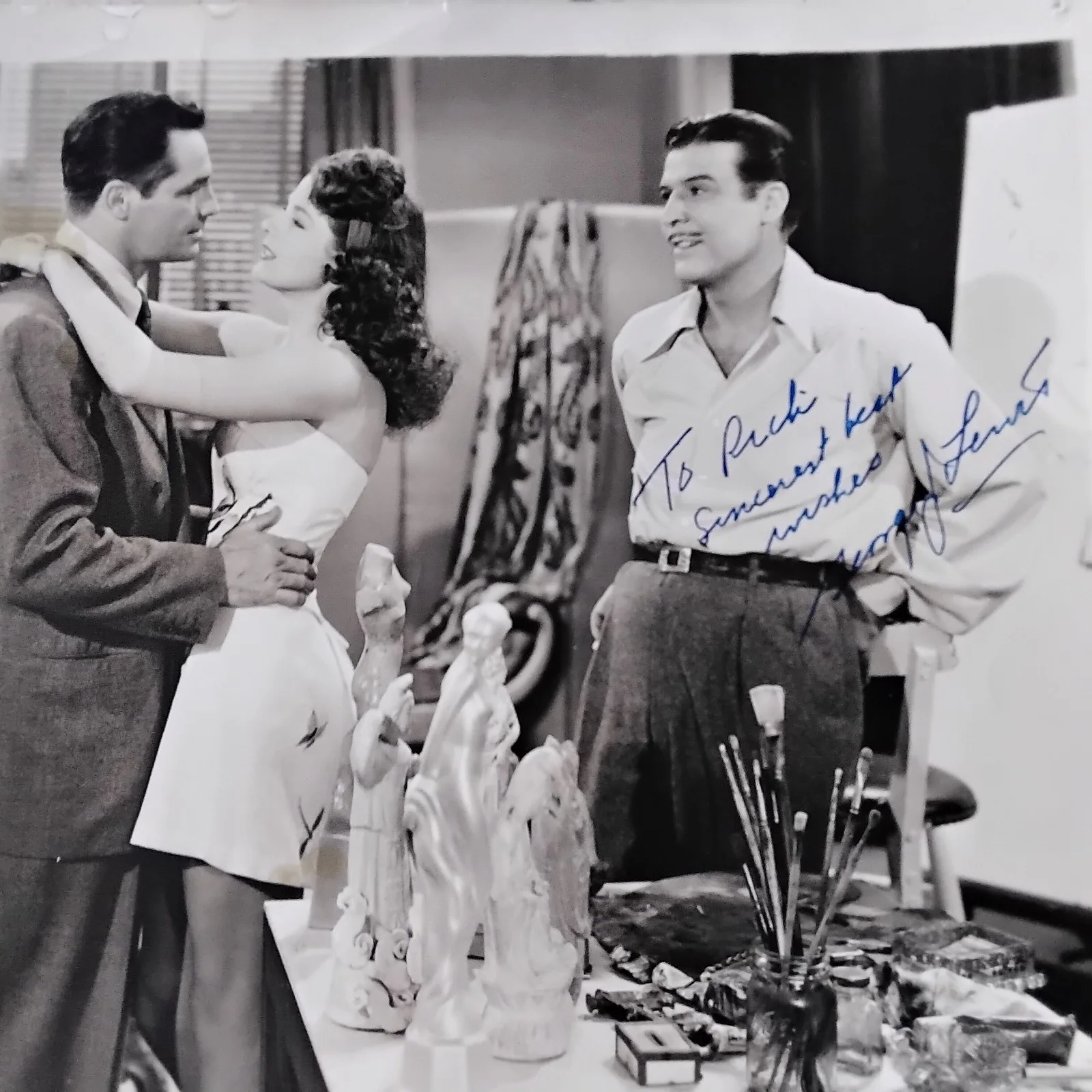 George J Lewis Signed 1946 Photo Movie Actor Serials The Shadow Zorro Westerns, изображение 3