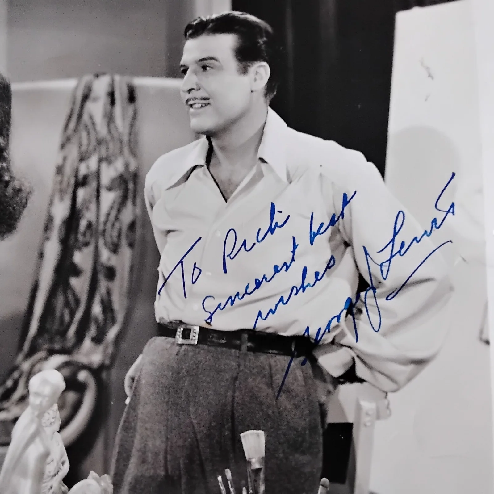 George J Lewis Signed 1946 Photo Movie Actor Serials The Shadow Zorro Westerns, изображение 4