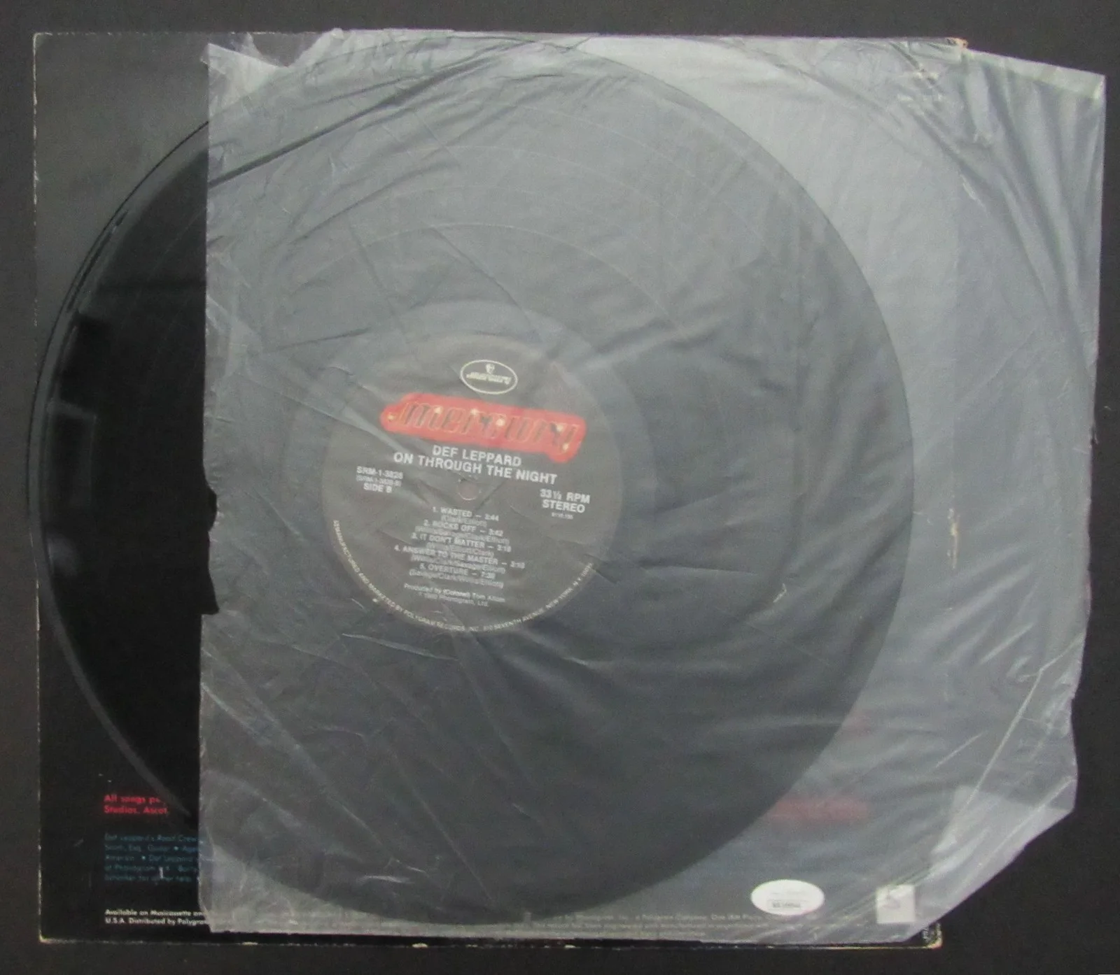 Def Leppard Joe Elliott/Phil Collen Dual-Signed Album "On Through the Night" JSA, image 5