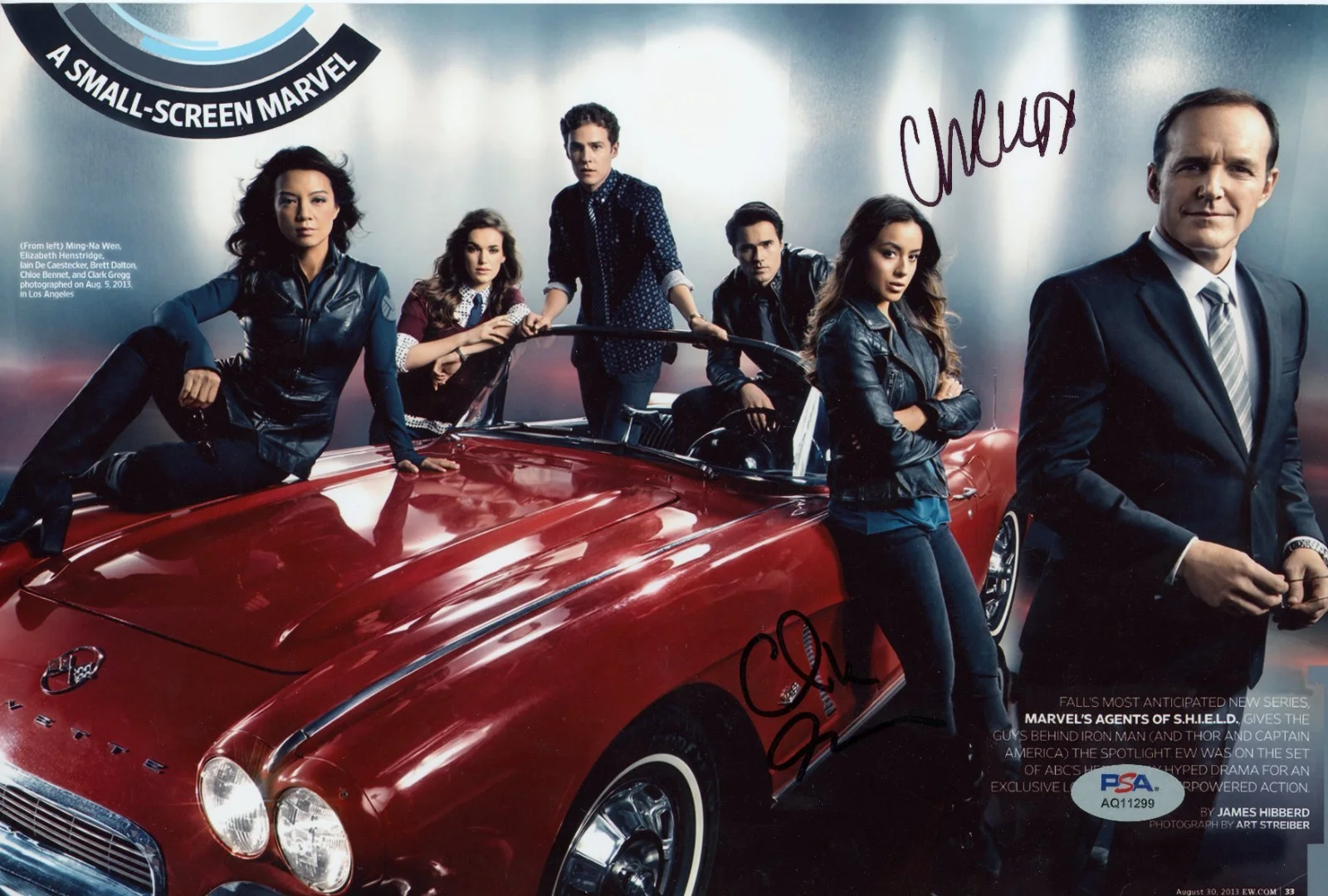 Chloe Bennet & Clark Gregg — Chloe Bennet & Clark Gregg Marvel's Agents of SHIELD Signed 8x12 Photo PSA DNA