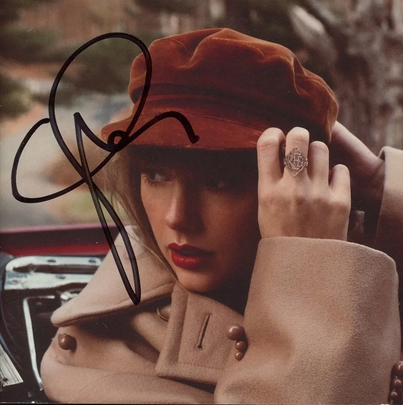 TAYLOR SWIFT SIGNED RED FRAMED & MATTED CD & AUTOGRAPH COA ACOA, image 2