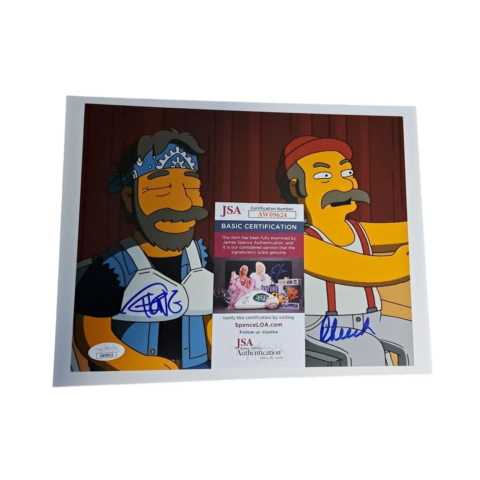 Cheech Marin & Tommy Chong signed "The Simpsons" 8x10 (JSA), image 2