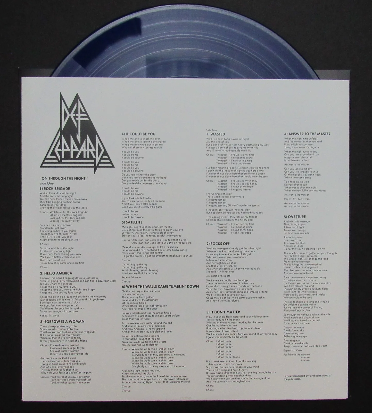 Def Leppard Joe Elliott/Phil Collen Signed Album "On Through the Night" JSA 3, изображение 5