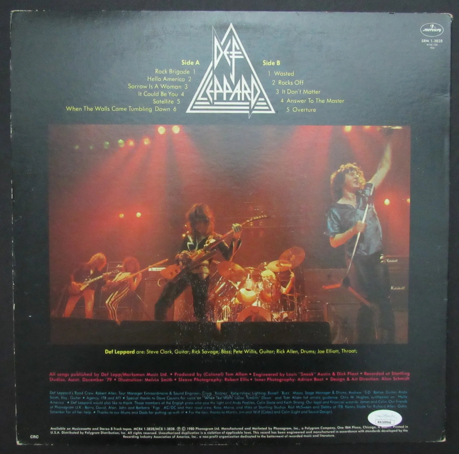 Def Leppard Joe Elliott/Phil Collen Signed Album "On Through the Night" JSA 5, изображение 4