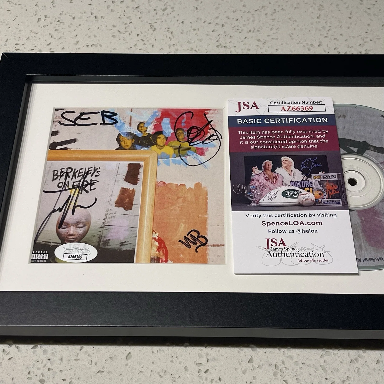 SWMRS FULL BAND SIGNED BERKELEY’S ON FIRE CD ALBUM COLE BECKER AUTOGRAPH JSA COA, image 2