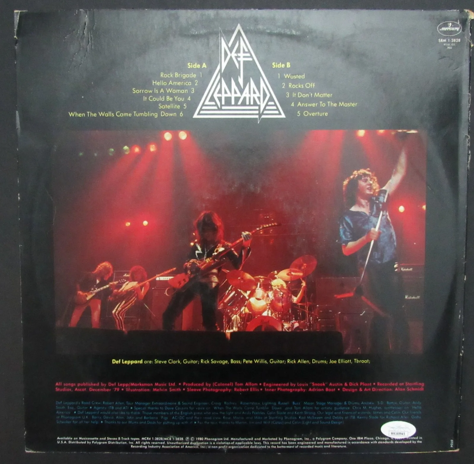 Def Leppard Joe Elliott/Phil Collen Signed Album "On Through the Night" JSA 4, изображение 4