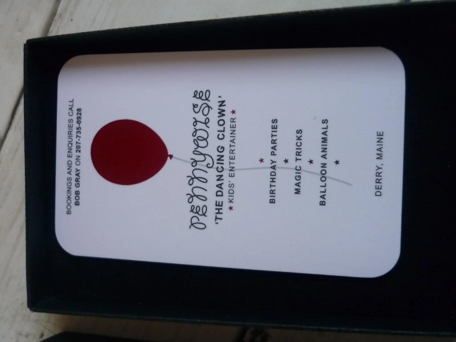 Movie replica prop boxed business card it pennywise dancing clown, изображение 4