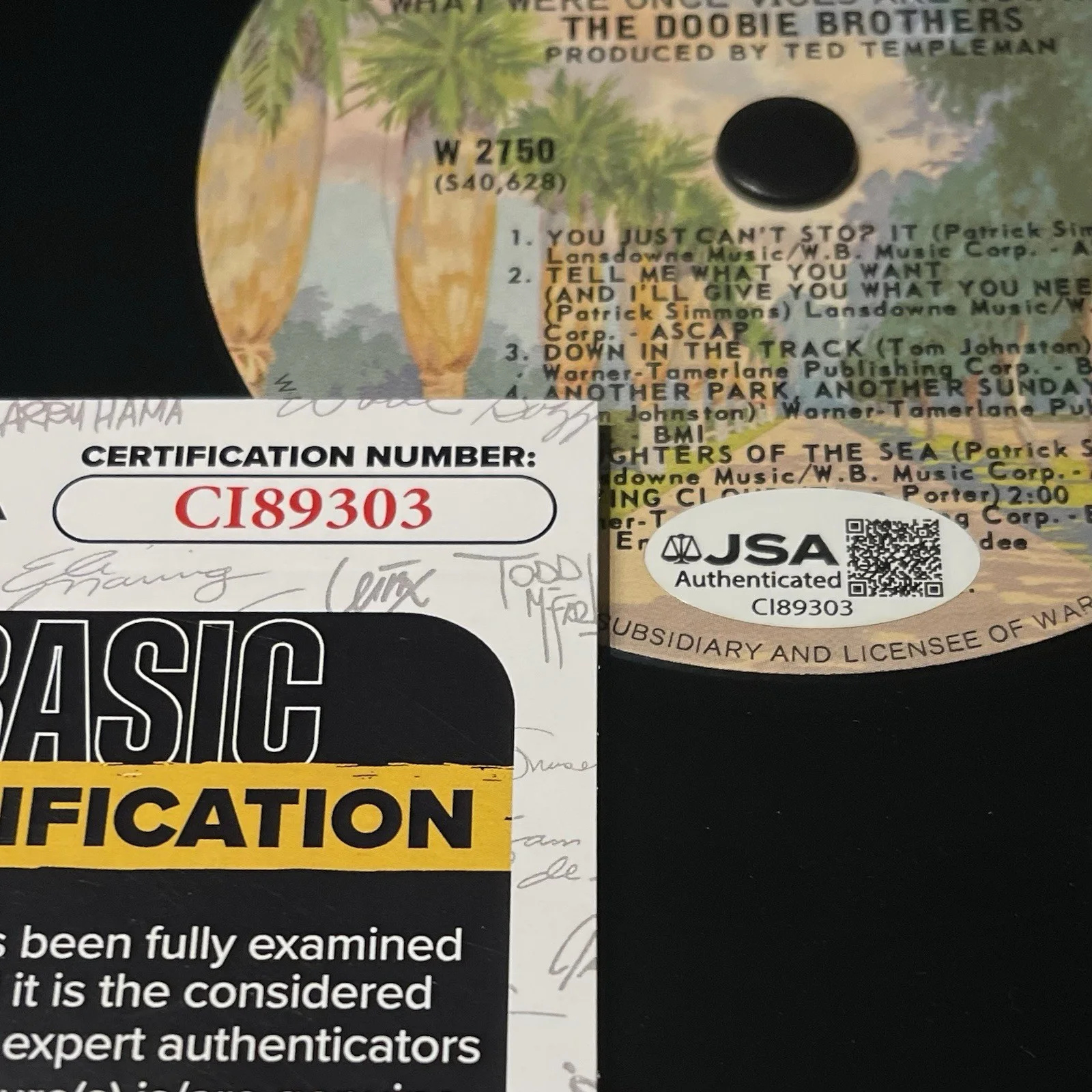 DOOBIE BROTHERS BAND SIGNED WHAT WERE ONCE VICES VINYL ALBUM AUTOGRAPH JSA COA, изображение 4
