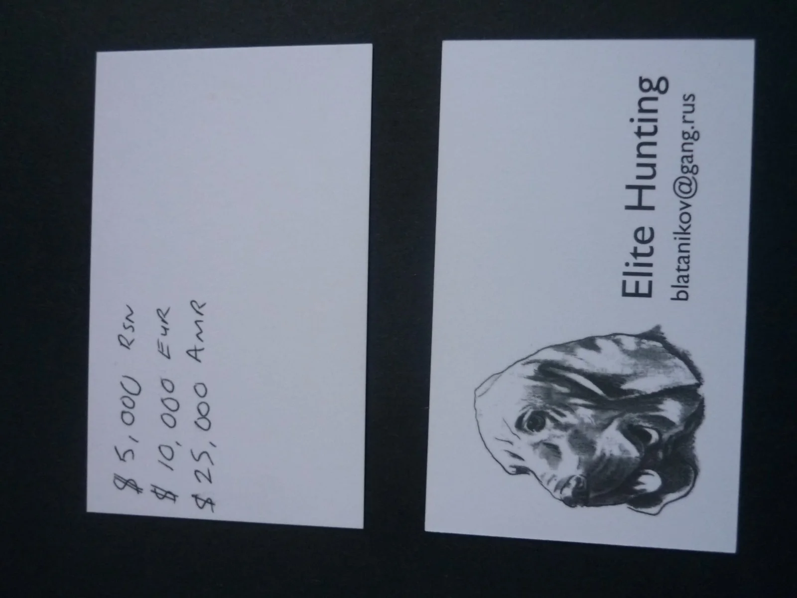 Movie replica prop boxed business card hostel eli roth elite hunting set x2, image 4