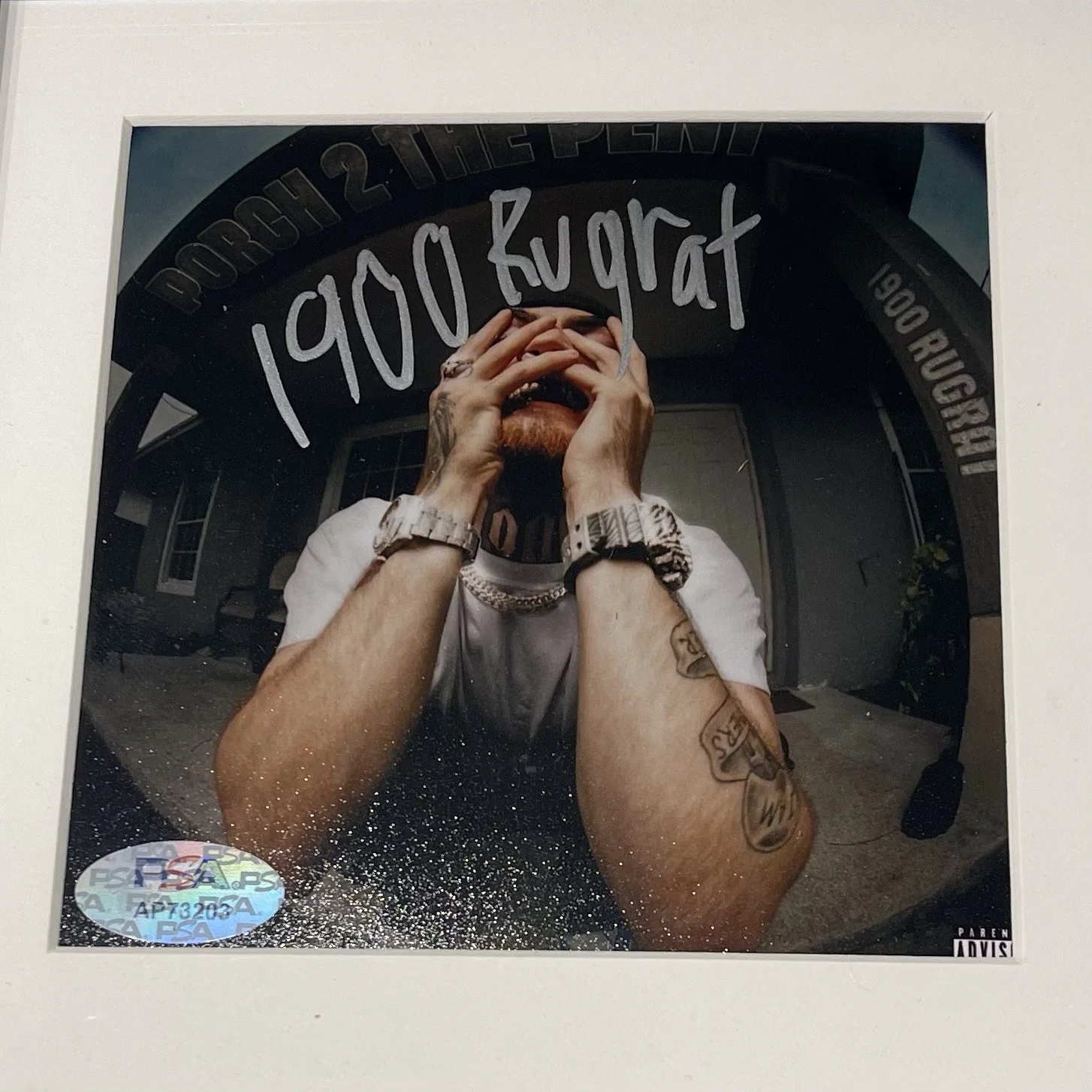 1900RUGRAT RAPPER SIGNED PORCH 2 THE PENT CD ALBUM AUTOGRAPH FRAMED PSA COA, image 2