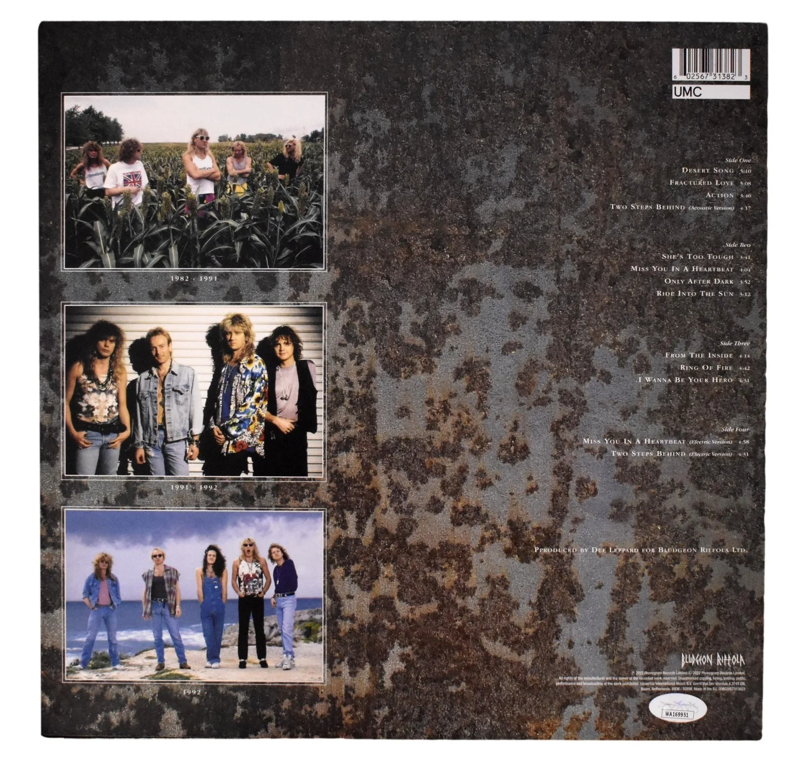 Def Leppard Joe Elliott/Phil Collen Dual-Signed Album "Retroactive" JSA 200744, изображение 4