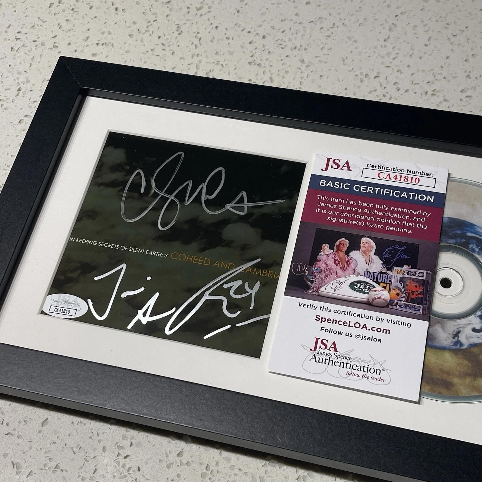 COHEED & CAMBRIA SIGNED SECRETS SILENT EARTH CD ALBUM CLAUDIO AUTOGRAPH JSA COA, image 2