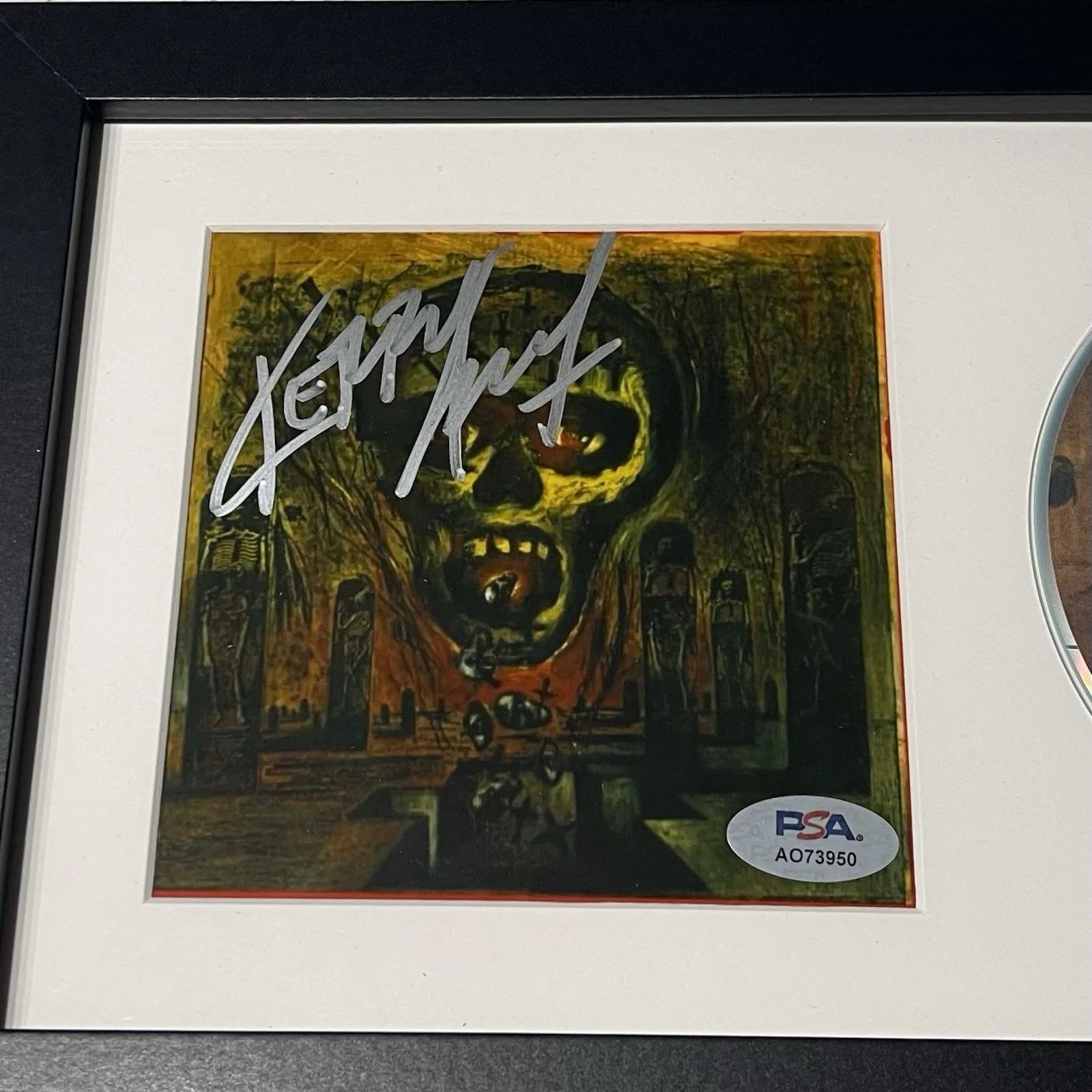 KERRY KING SIGNED SLAYER SEASONS IN THE ABYSS CD ALBUM AUTOGRAPH FRAMED PSA COA, изображение 2