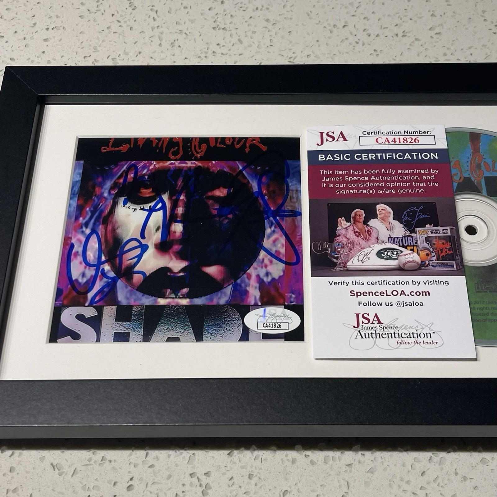 LIVING COLOUR BAND SIGNED SHADE CD ALBUM COREY GLOVER AUTOGRAPH FRAMED JSA COA, изображение 2